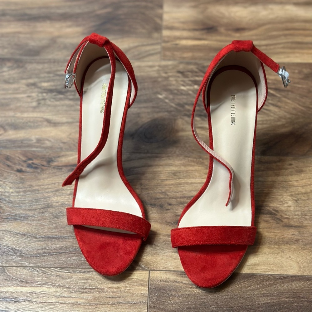 PrettyLittleThing Vibrant Red Strappy Heels